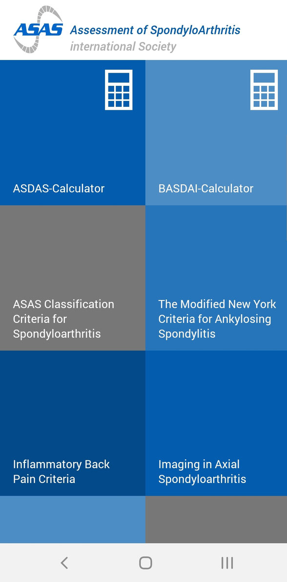 ASAS_APP Did you know that ASAS has an app to facilitate the calculation of  ASDAS? – click on this link to find out - ASAS - Assessment of  SpondyloArthritis international Society